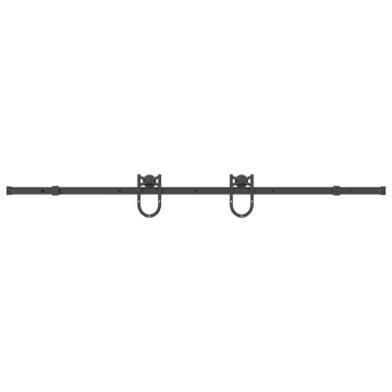 Set feronerie pentru uși glisante, negru, 200 cm, oțel - Img 2