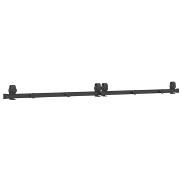 Set feronerie pentru uși glisante, negru, 200 cm, oțel - Img 6