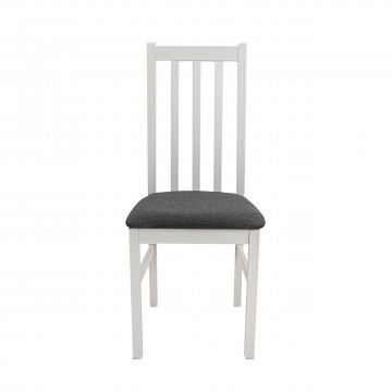 Set masa extensibila 120x150cm cu 4 scaune tapitate, mb-13 max5 si s-38 boss10 b11, alb, lemn masiv de fag, stofa - Img 8
