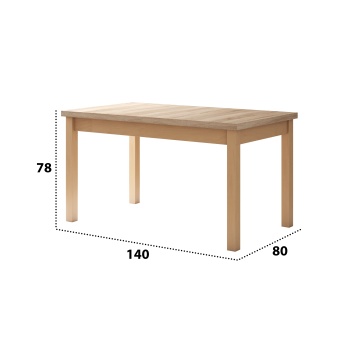 Set masa extensibila 140-180x80 cm cu 4 scaune tapitate, mb-21 modena1 si s-37 boss7 s6, sonoma, lemn masiv de fag, stofa - Img 6