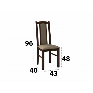 Set masa extensibila 160x200cm cu 6 scaune tapitate, mb-12 venus1 si s-37 boss7 o27a, nuc, lemn masiv de fag, stofa - Img 5