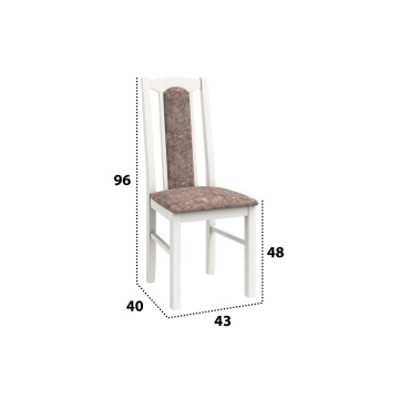Set masa extensibila jork 200x250 cm, lemn masiv alb, cu 10 scaune tapitate stofa maro, s-37 B25B - Img 5