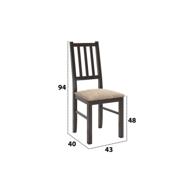 Set masa extensibila jork 200x250 cm, lemn masiv wenge, cu 10 scaune tapitate stofa maro, s-38 W2 - Img 5