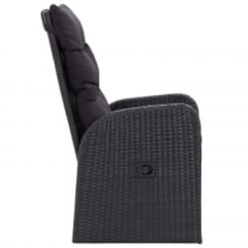 Set masă pentru grădină, 5 piese, cu perne, negru - Img 5