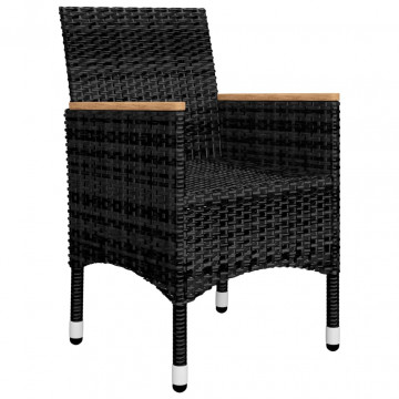 Set masă pentru grădină, 5 piese, cu perne, negru - Img 8