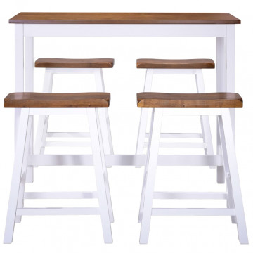 Set masă și scaune de bar, 5 piese, lemn masiv - Img 4