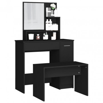 Set măsuță de toaletă, negru, 86,5x35x136 cm - Img 3