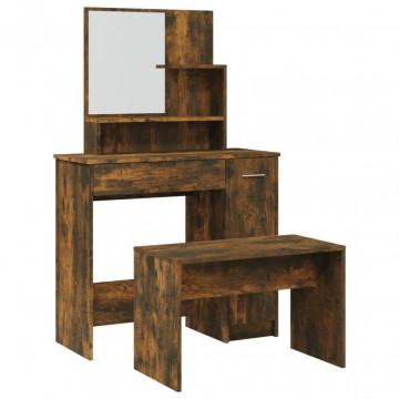 Set măsuță de toaletă, stejar afumat, 86,5x35x136 cm - Img 2