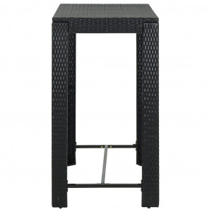 Set mobilier bar de exterior cu perne, 7 piese, negru poliratan - Img 7
