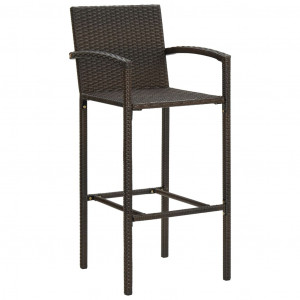 Set mobilier bar de grădină, 5 piese, maro, poliratan - Img 6