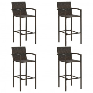 Set mobilier bar de grădină, 5 piese, maro, poliratan - Img 8