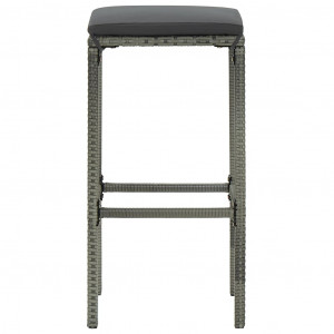 Set mobilier bar de grădină cu perne, 7 piese, gri, poliratan - Img 6