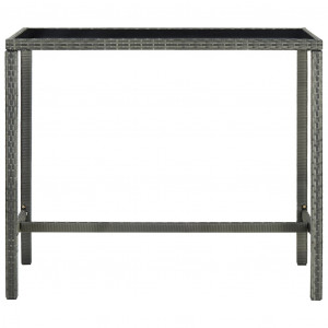 Set mobilier bar de grădină cu perne, 9 piese, gri, poliratan - Img 3