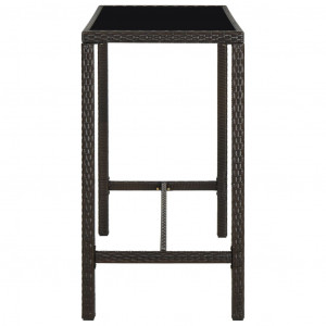 Set mobilier bar de grădină cu perne, 9 piese, maro, poliratan - Img 4