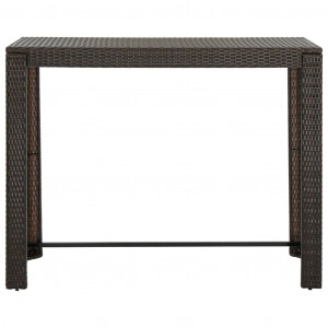 Set mobilier bar de grădină cu perne, 9 piese, maro, poliratan - Img 7