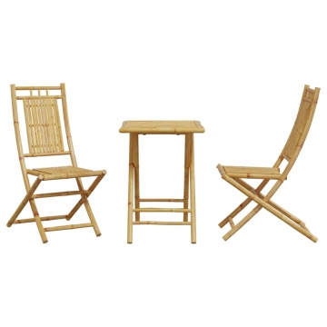 Set mobilier bistro, 3 piese, bambus - Img 4