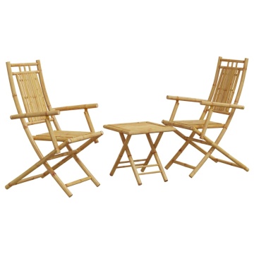 Set mobilier bistro, 3 piese, bambus - Img 2