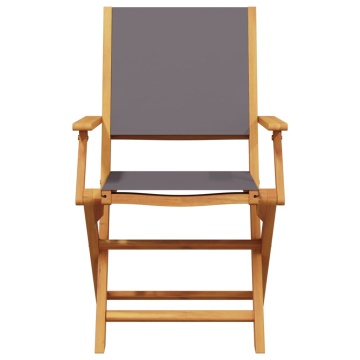 Set mobilier bistro, 3 piese, textil antracit/lemn masiv - Img 5