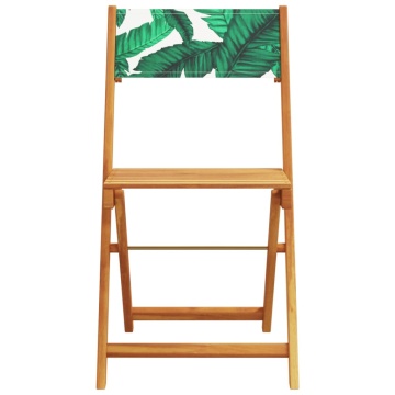 Set mobilier bistro, 3 piese, textil model frunze/lemn masiv - Img 4