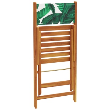 Set mobilier bistro, 3 piese, textil model frunze/lemn masiv - Img 6