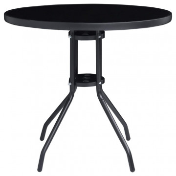 Set mobilier bistro, 5 piese, negru și antracit - Img 3