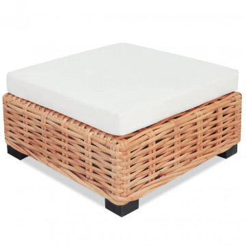 Set mobilier cu canapea 27 piese, culoare naturală, ratan - Img 5