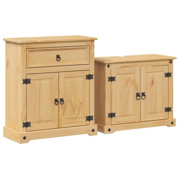 Set mobilier de baie „Corona”, 2 piese, lemn masiv de pin - Img 2
