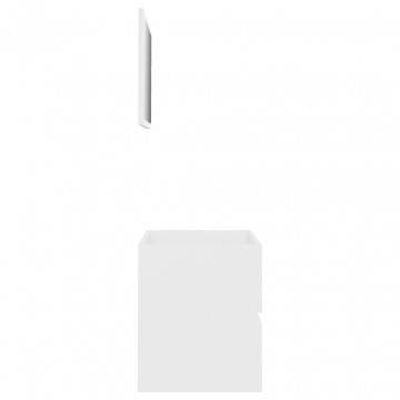 Set mobilier de baie, 2 piese, alb, PAL - Img 4