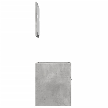 Set mobilier de baie, 2 piese, gri beton, lemn compozit - Img 5