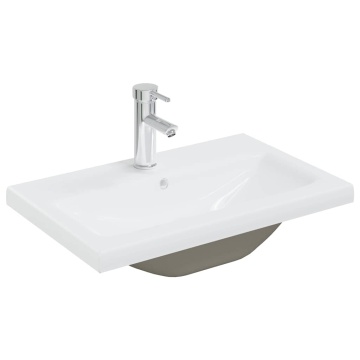 Set mobilier de baie, 2 piese, gri beton, lemn compozit - Img 8