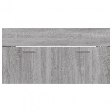 Set mobilier de baie, 2 piese, gri sonoma, lemn prelucrat - Img 7