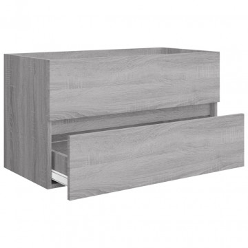 Set mobilier de baie, 2 piese, gri sonoma, lemn prelucrat - Img 7