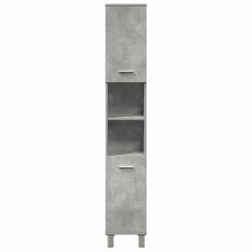 Set mobilier de baie, 3 piese, gri beton, lemn compozit - Img 8