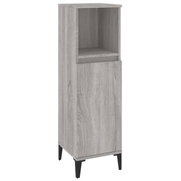 Set mobilier de baie, 3 piese, gri sonoma, lemn prelucrat - Img 6