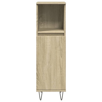 Set mobilier de baie, 3 piese, stejar sonoma, lemn prelucrat - Img 6
