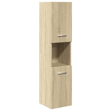 Set mobilier de baie, 4 piese, stejar sonoma, lemn prelucrat - Img 5