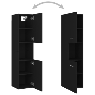 Set mobilier de baie, negru, lemn prelucrat - Img 5