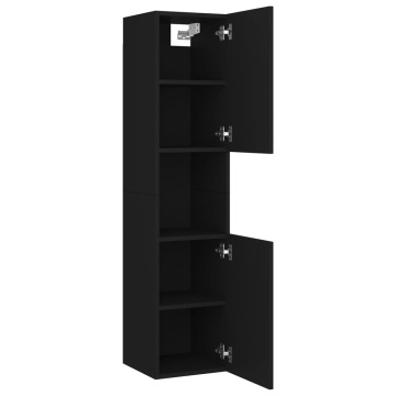 Set mobilier de baie, negru, lemn prelucrat - Img 8