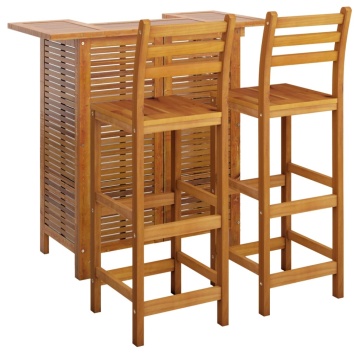 Set mobilier de bar de grădină, 3 piese, lemn masiv de acacia - Img 3