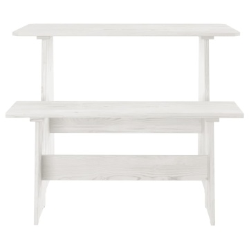 Set mobilier de bucătărie, 3 piese, alb, lemn masiv de pin - Img 7