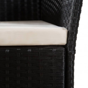 Set mobilier de exterior, 5 piese, negru și maro, poliratan - Img 7