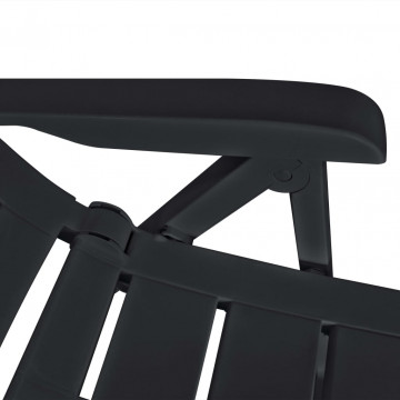 Set mobilier de exterior, 9 piese, antracit, plastic - Img 7