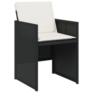 Set mobilier de exterior cu perne, 11 piese, negru, poliratan - Img 8