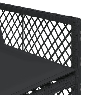 Set mobilier de exterior cu perne, 11 piese, negru, poliratan - Img 7