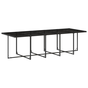 Set mobilier de exterior cu perne, 11 piese, negru, poliratan - Img 4