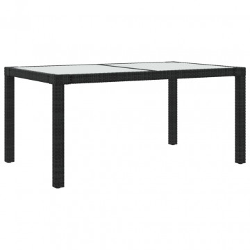 Set mobilier de exterior cu perne, 5 piese, negru, poliratan - Img 7
