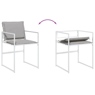 Set mobilier de grădină, 11 piese, cu perne, alb, textilenă - Img 5