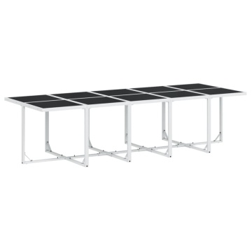 Set mobilier de grădină, 15 piese, cu perne, alb, textilenă - Img 3