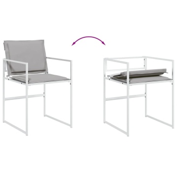 Set mobilier de grădină, 17 piese, cu perne, alb, textilenă - Img 8