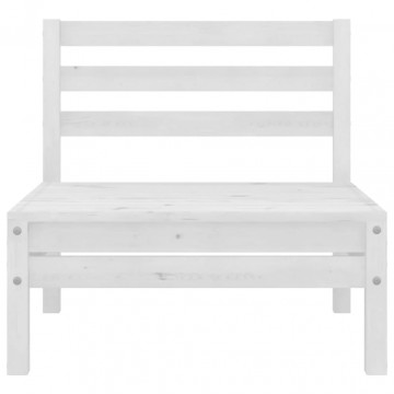 Set mobilier de grădină, 3 piese, alb, lemn masiv de pin - Img 5